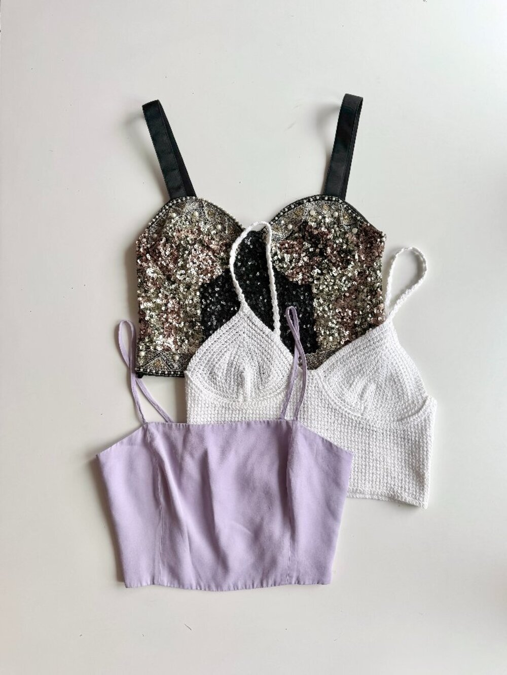 Lot of 3 ZARA Size L Cropped Bustier Tank Tops